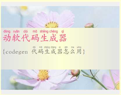 codegen 代码生成器怎么用